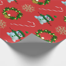 Papier d'emballage de Noël Couronne de bonbons au