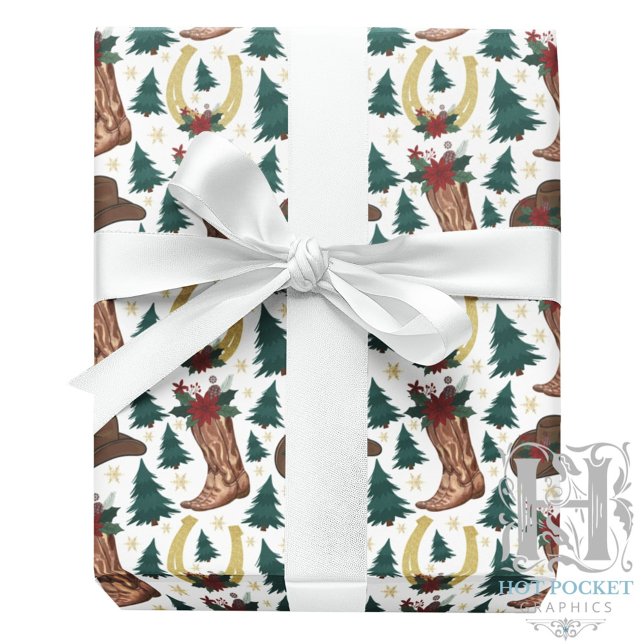 Cadeau Papier d'emballage de Noël Cowboy (Créateur téléchargé)