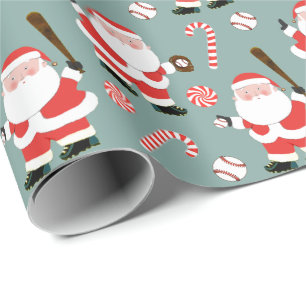 Cadeau Papier d'emballage de Noël de baseball