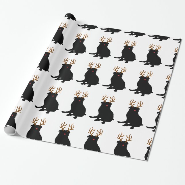 Cadeau Papier d'emballage de Noël de carlin (Déroulé)