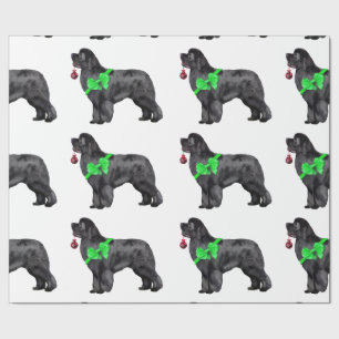 Cadeau Papier d'emballage de Noël de chien de Terre-Neuv