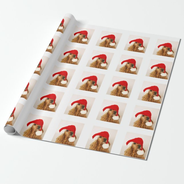 Cadeau Papier d'emballage de Noël de cocker (Déroulé)