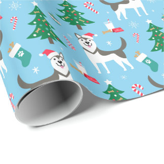 Cadeau Papier d'emballage de Noël de costaud sibérien