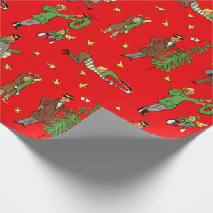 Cadeau Papier d'emballage de Noël de la moitié du sièc