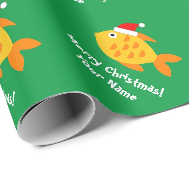 Cadeau Papier d'emballage de Noël de l'enfant à poisson r (Coin rond)