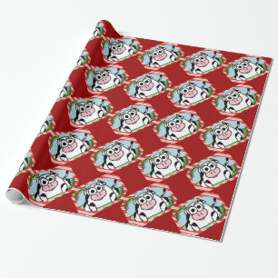 Cadeau Papier d'emballage de Noël de vache à Carla