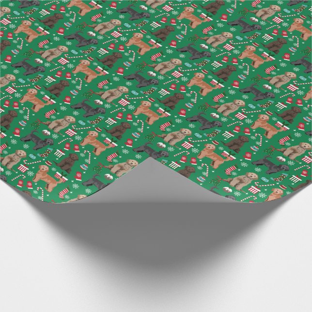 Cadeau Papier d'emballage de Noël Doodle d'or (Coin)