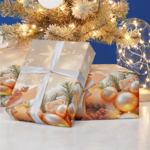 Cadeau Papier d'emballage de Noël doré de luxe