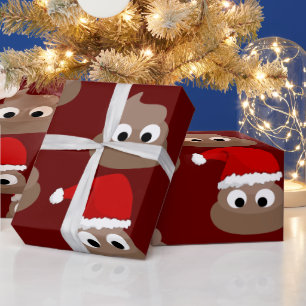 Cadeau Papier d'emballage de Noël drôle de caca