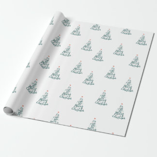 Cadeau Papier d'emballage de Noël écriture manuscrite