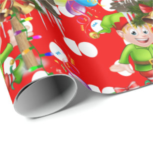 Cadeau Papier d'emballage de Noël Elfe