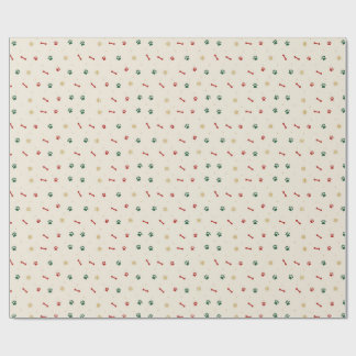 Cadeau Papier d'emballage de Noël Empreinte de Patte & Fl