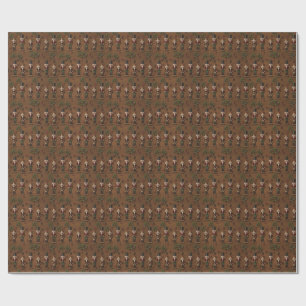 Cadeau Papier d'emballage de Noël en bois rustique et cas