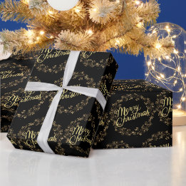 Cadeau Papier d'emballage de Noël en or