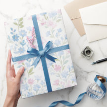 Papier d'emballage de Noël floral pastel doux