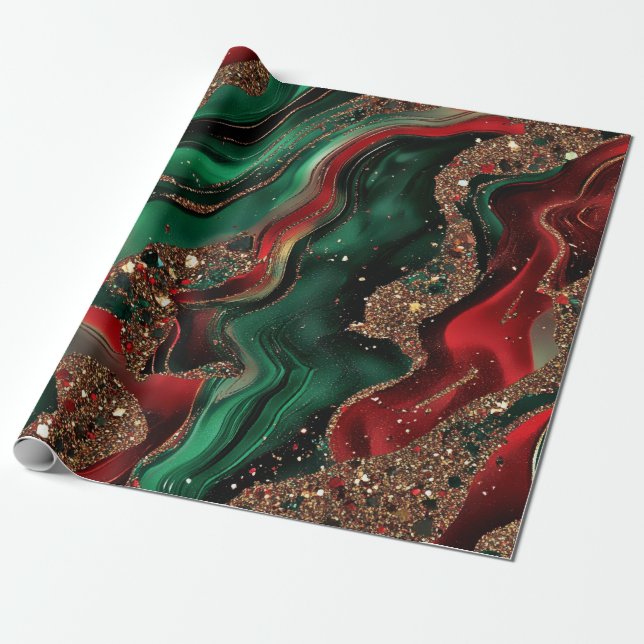 Cadeau Papier d'emballage de Noël Geode (Déroulé)