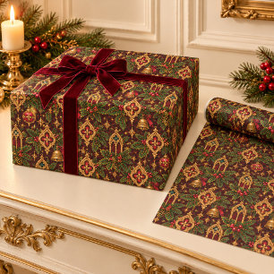Cadeau Papier d'emballage de Noël gothique victorien