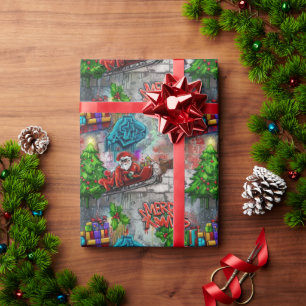 Cadeau Papier d'emballage de Noël graffiti