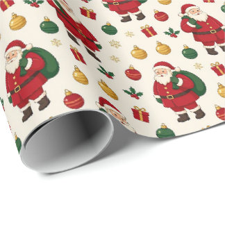 Cadeau Papier d'emballage de Noël Jolly Santa