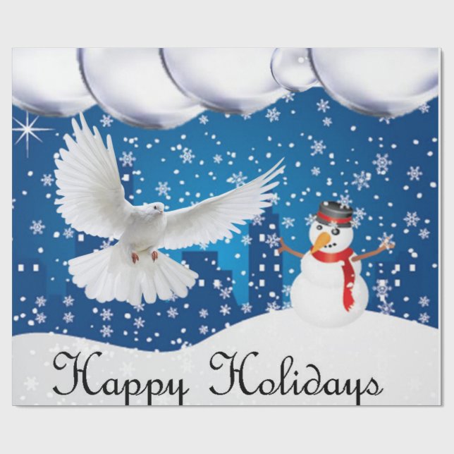 Cadeau Papier d'emballage de Noël Joyeuses Fêtes (Plat)