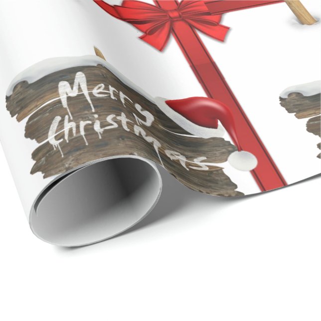 Cadeau Papier d'emballage de Noël Joyeux (Coin rond)