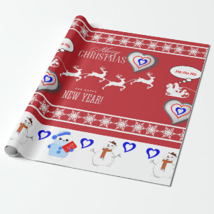 Cadeau Papier d'emballage de Noël Joyeux Noël Bonne Année