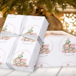 Cadeau Papier d'emballage de Noël mignon pour bébé fille