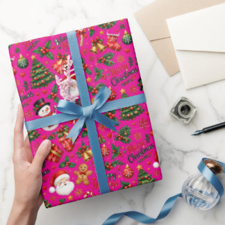 Cadeau Papier d'emballage de Noël motif sans couture