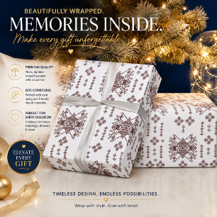 Cadeau Papier d'emballage de Noël nordique personnalisé