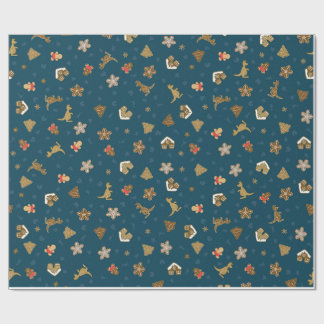 Cadeau Papier d'emballage de Noël Pain d'épices Enveloppe