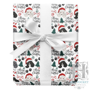Cadeau Papier d'emballage de Noël Parti Caniche