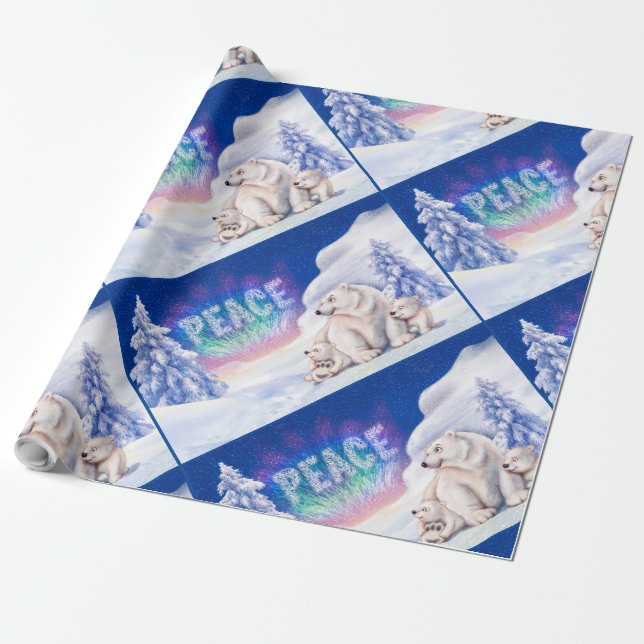 Cadeau Papier d'emballage de Noël PEACE (Déroulé)