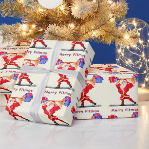 Cadeau Papier d'emballage de Noël Père Noël Fitness