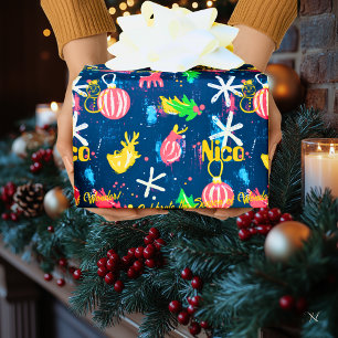 Cadeau Papier d'emballage de Noël Personnalisé Coloré