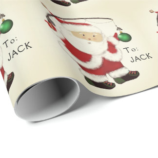 Cadeau Papier d'emballage de Noël personnalisé pour la pê