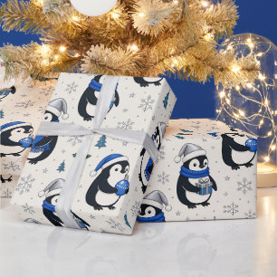 Cadeau Papier d'emballage de Noël Pingouin