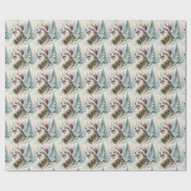 Cadeau Papier d'emballage de Noël Pomsky (Plat)
