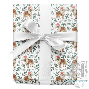 Cadeau Papier d'emballage de Noël Poney Santa Blanc