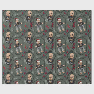 Cadeau Papier d'emballage de Noël Poupée Flippante