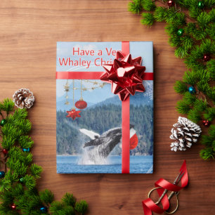 Cadeau Papier d'emballage de Noël pour baleine à bosse 