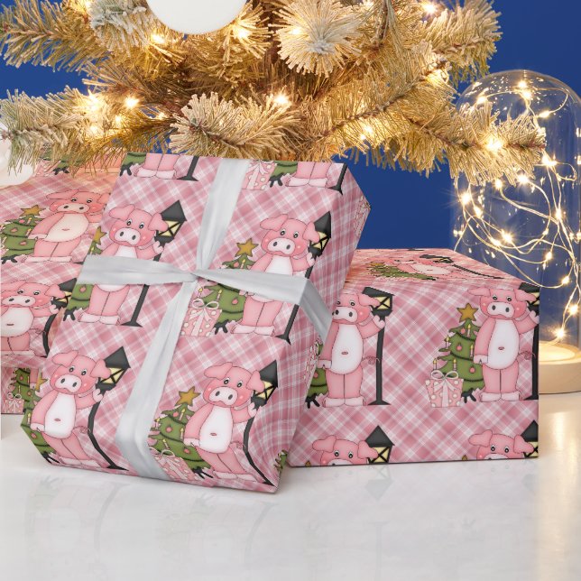 Cadeau Papier d'emballage de Noël pour cochons (Vacances)