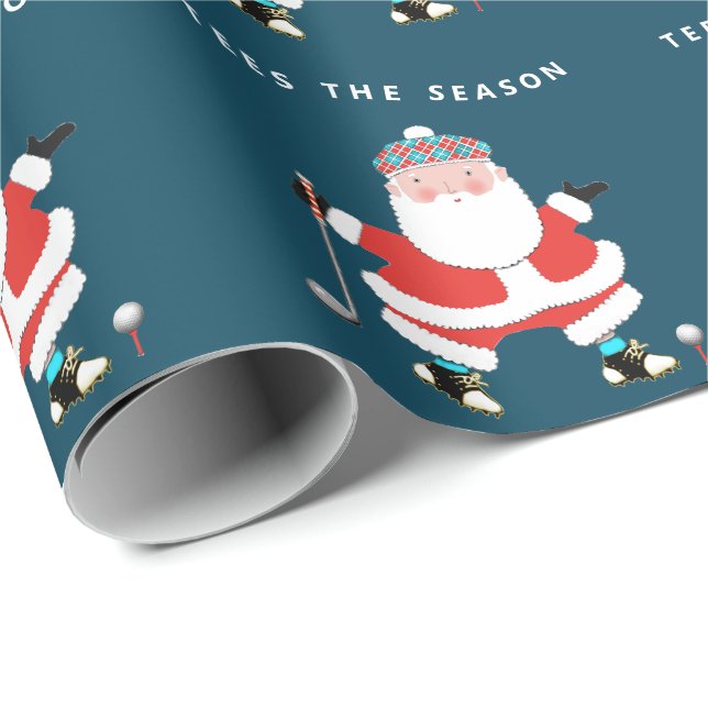Cadeau Papier d'emballage de Noël pour golf (Coin rond)