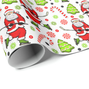 Cadeau Papier d'emballage de Noël pour hockey
