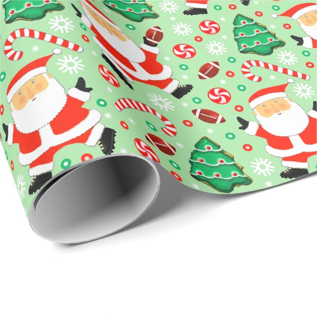 Cadeau Papier d'emballage de Noël pour le football (Coin rond)