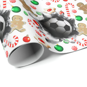 Cadeau Papier d'emballage de Noël pour le football