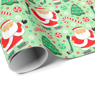 Cadeau Papier d'emballage de Noël pour le sport de hockey