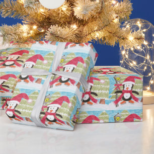 Cadeau Papier d'emballage de Noël pour patinage sur glace
