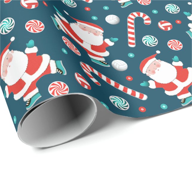 Cadeau Papier d'emballage de Noël pour Volleyball (Coin rond)