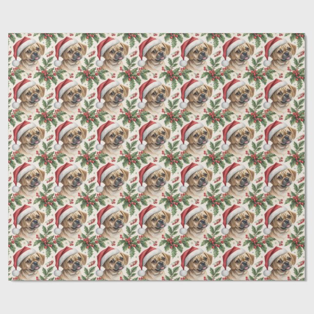 Cadeau Papier d'emballage de Noël Puggle (Plat)
