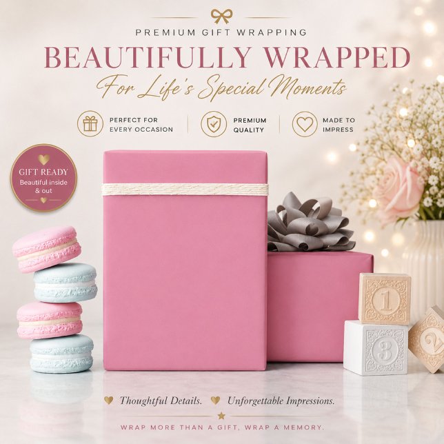 Cadeau Papier d'emballage de Noël Rose Luxe (Créateur téléchargé)